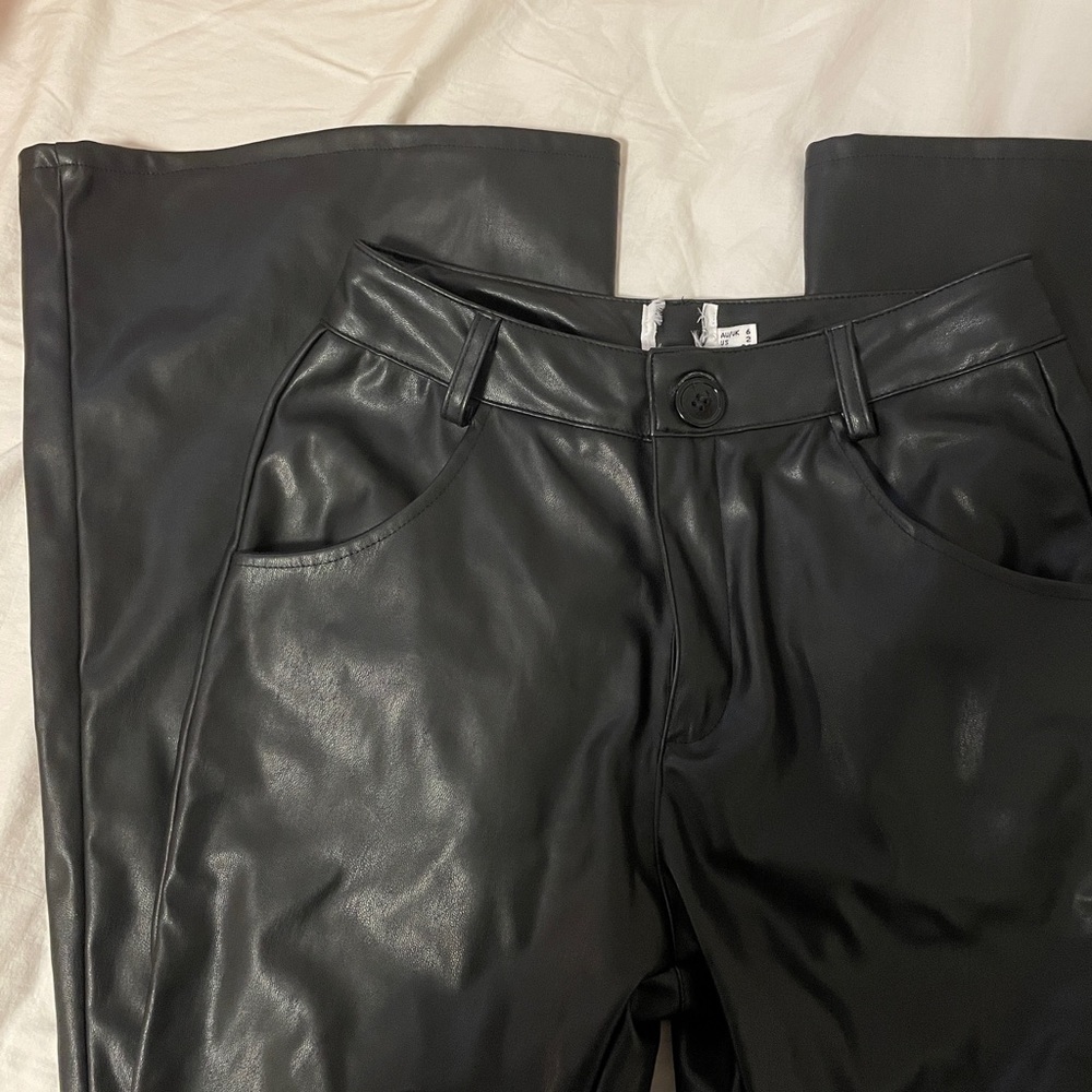 princess polly faux leather flare pants
